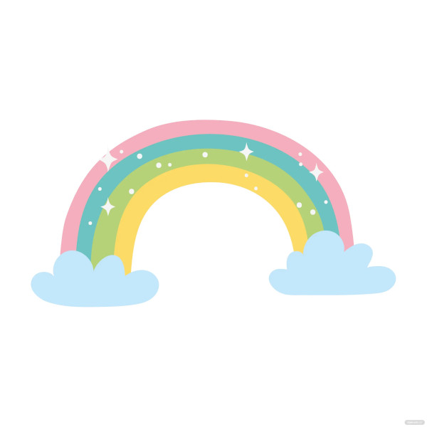 free rainbow cartoon template drawing