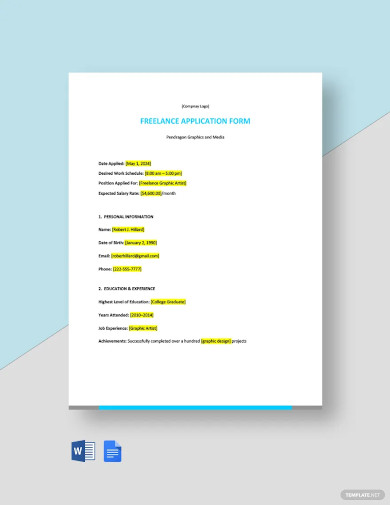 Application Form Template - 41+ Free Word, PDF Documents Download!
