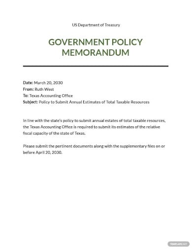 government policy memo template