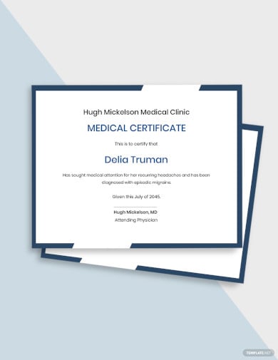 hosptial medical certificate template
