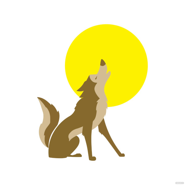 howling wolf clipart easy drawing