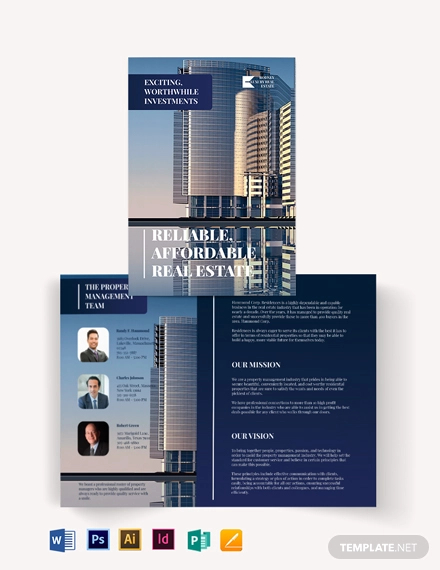 luxury real estate agent agency bi fold brochure template