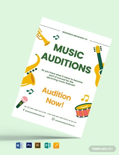music audition flyer template