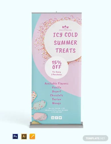 my ice cream roll up banner template