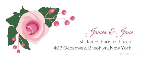 pink wedding address label template1