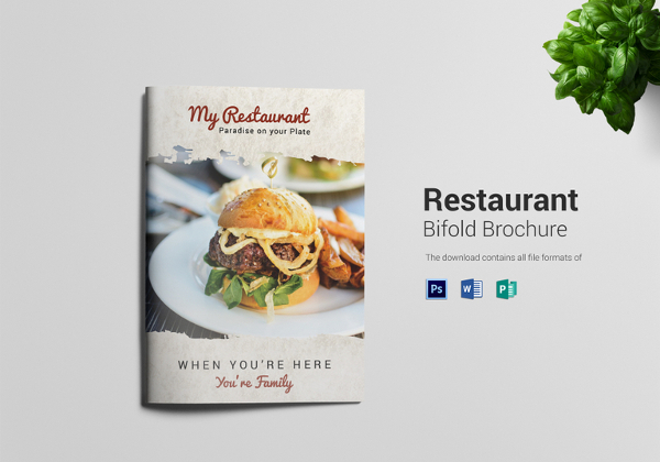 restaurant bi fold brochure template