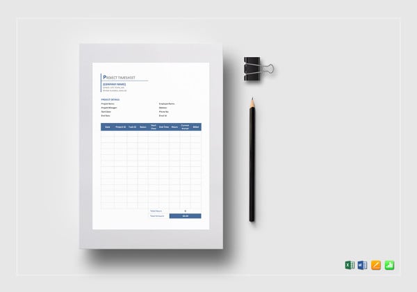 sample project timesheet template