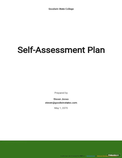 self assessment plan template