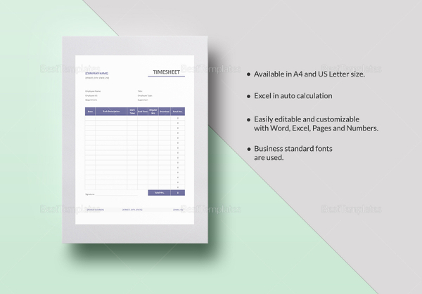 simple timesheet template