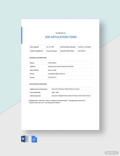 startup application form template