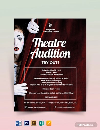 theatre audition flyer template