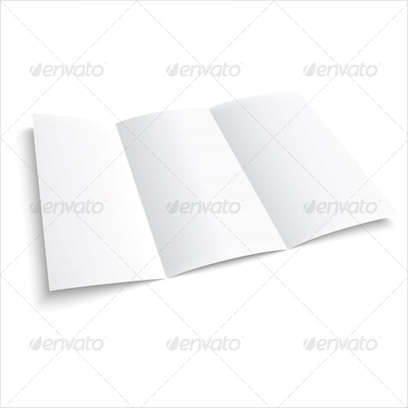 blank trifold paper brochure