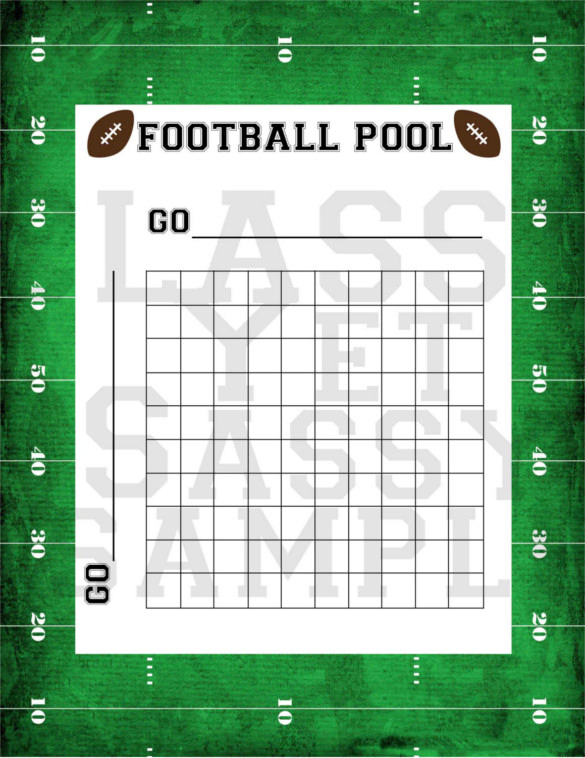 Printable Football Party Game Football Pool Game Game Day 