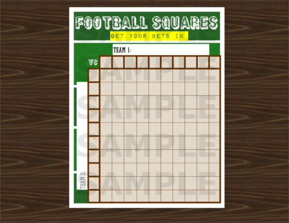 Football Squares Printable. Football Betting Game. Football 