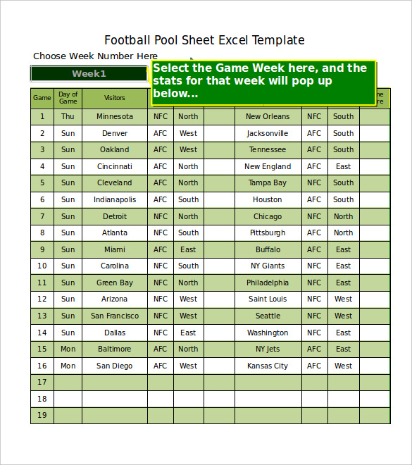 17+ Football Pool Templates Word, Excel, PDF