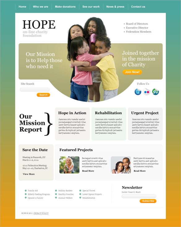 child charity psd template