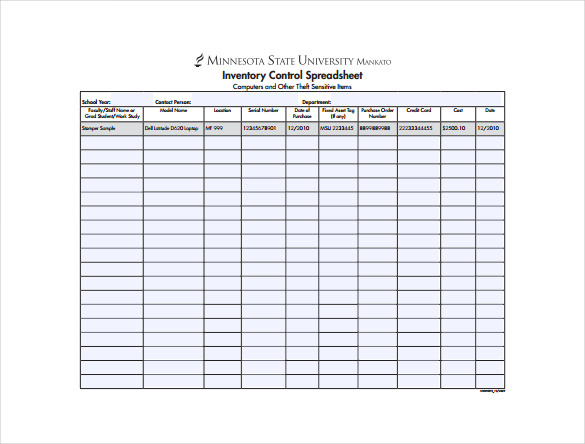 inventory control spreadsheet example template free download