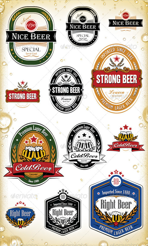 beer labels vector eps