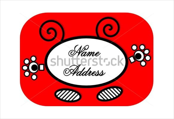 return address label in red colour