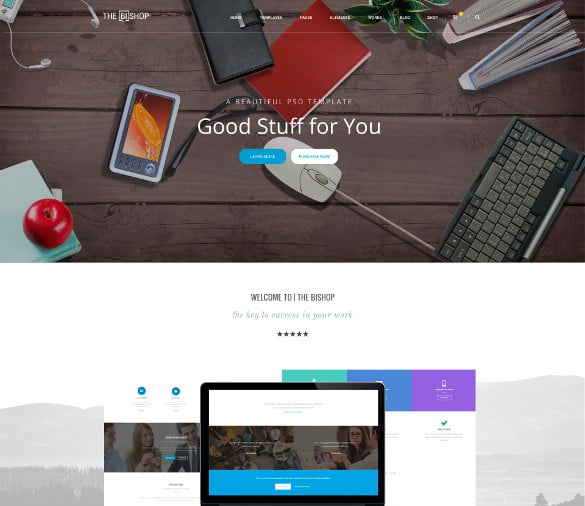 the bishop psd template