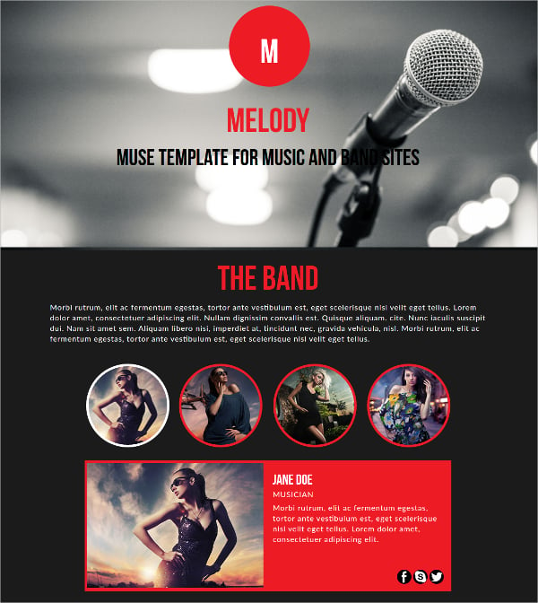 melody music and band muse website theme