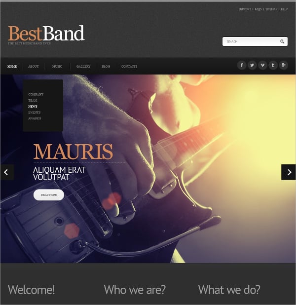 creative music band joomla website template