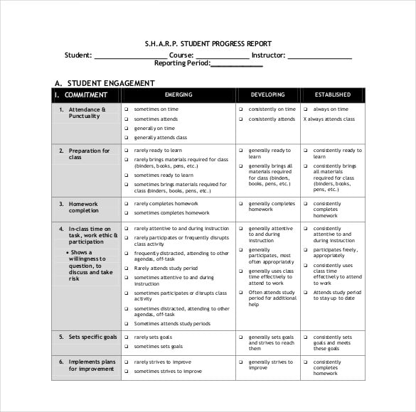 student-progress-report-template