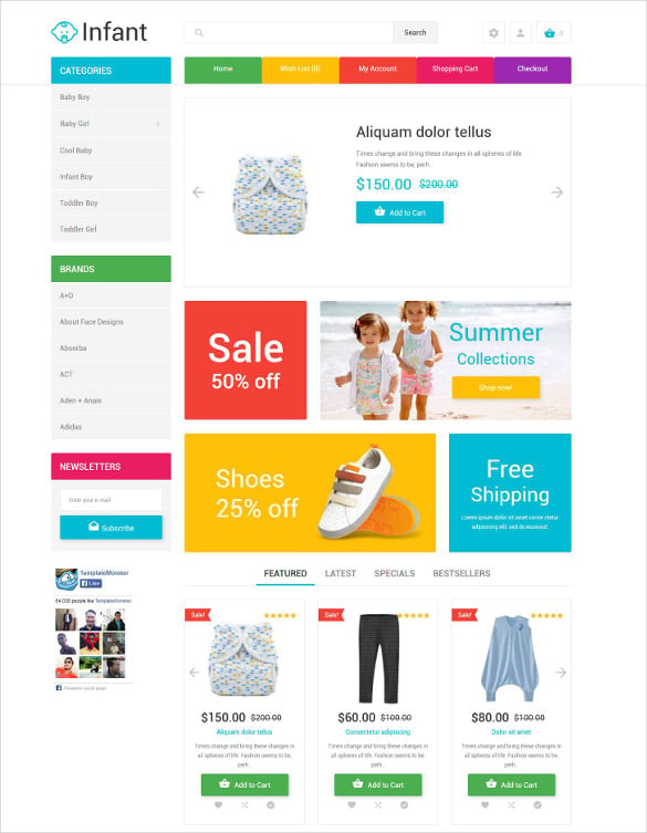 retail clothing store opencart html5 template