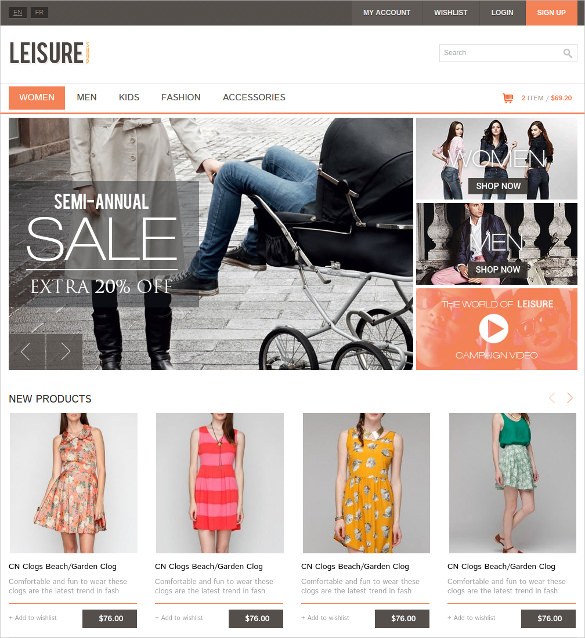 responsive e commerce retail html5 template
