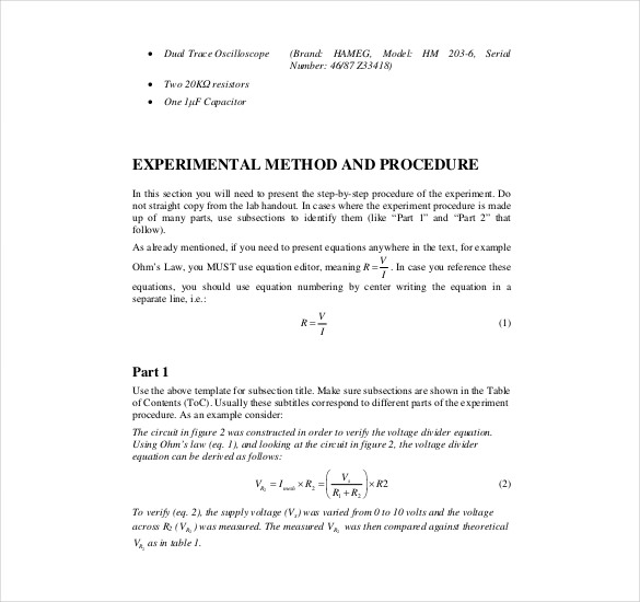 engineering lab report template