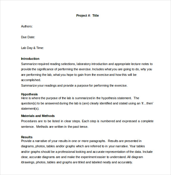 Easy Lab Report Template