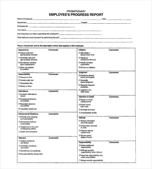 employee weekly report template