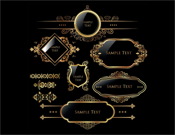 Golden Free Labels on Blackground Template Download1