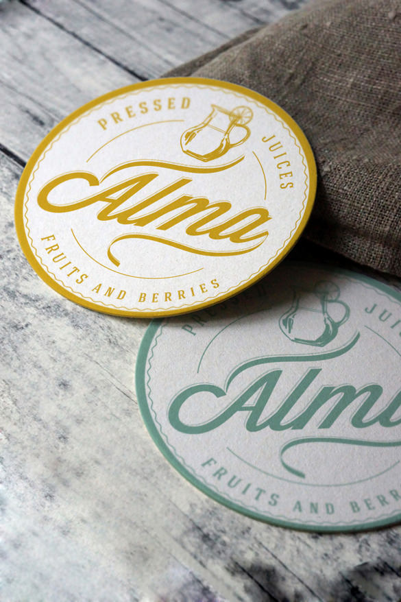 coaster round label mockup