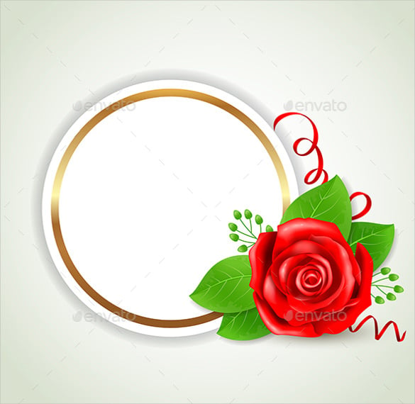 round label with red rose template download