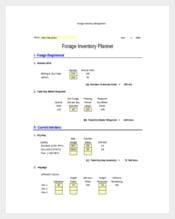 Forage Inventory Management Spreadsheet Excel Format