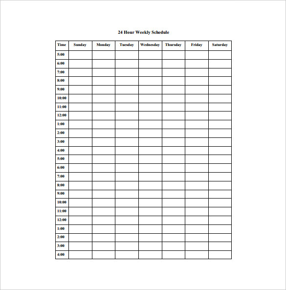 Blank Schedule Template 23 Free Word Excel PDF Format Download 