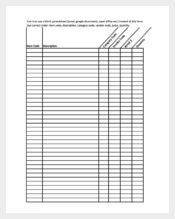 Blank Inventory Spreadsheet Sample Template Free