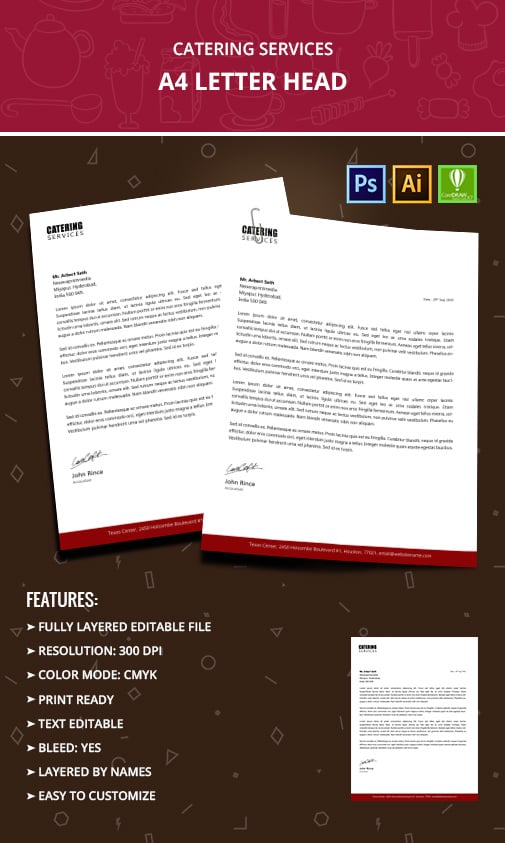 Catering Services Letterhead Templates Word Psd Ai 1502