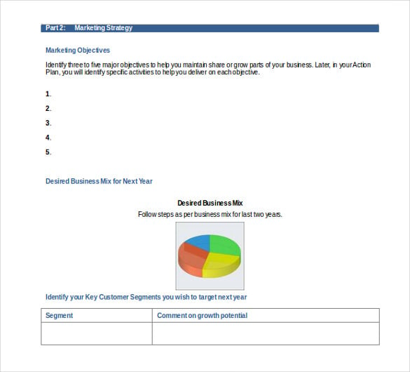 marketing plan for businesses free download template