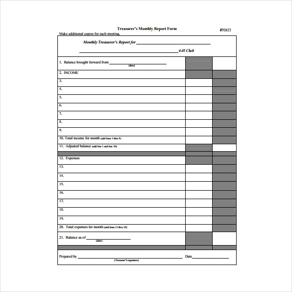 18 Treasurer Report Templates PDF Word