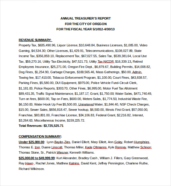 18+ Treasurer Report Templates - PDF, Word