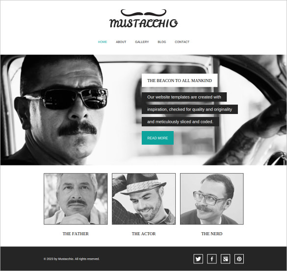 free mustache enthusiast business website theme