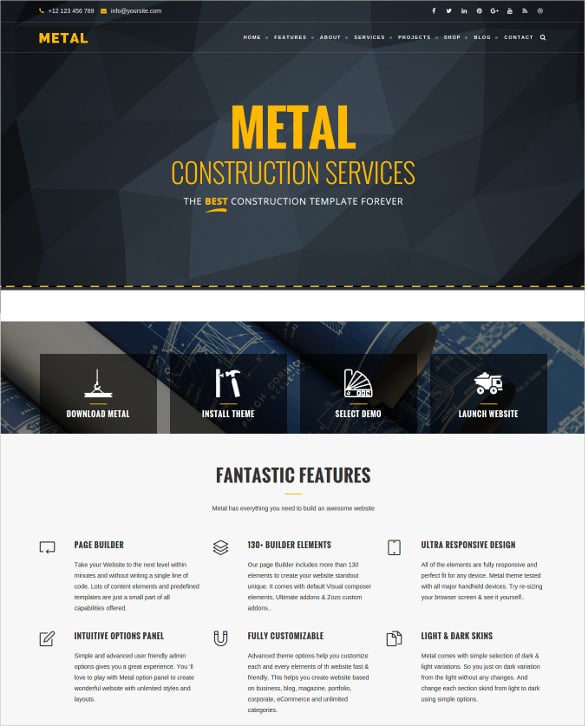 building construction business wordpress website theme