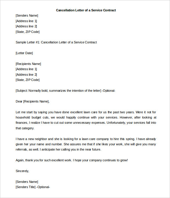 21+ Contract Termination Letter Templates - PDF, DOC, Apple Pages ...