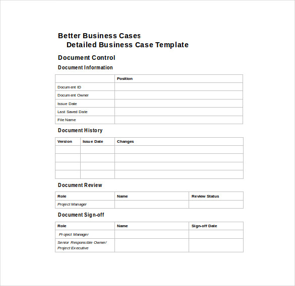 Business Case Justification Template - Management And Leadership