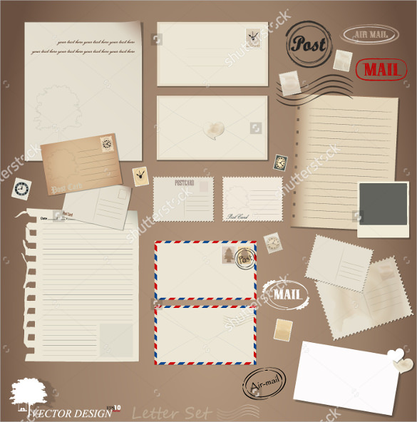 vector set vintage example mailing label