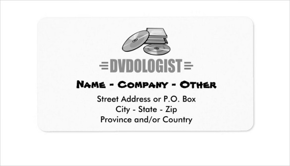 humorous dvd lover address label of sample example template