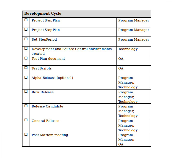 Product Development Process Template