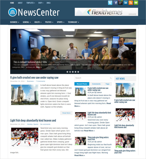 free news center wordpress blog theme